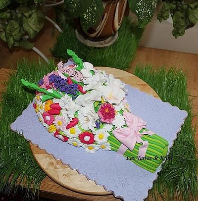 gladiolus, hyacinth, chrysanthemum for anniversary - Cake by Cake boutique by Krasimira Novacheva