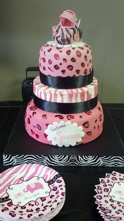 Pink Zebra/Leopard - Cake by Sherry's Sweet Shop
