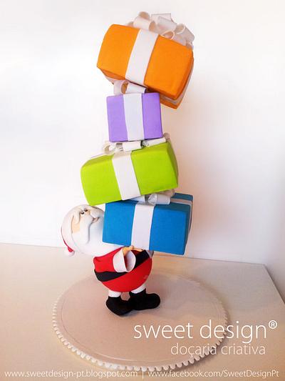 Santa carrying cakes - Cake by Madalena Dinis