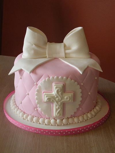Pink Holy Communion cake & cupcakes - Cake by Dani Johnson