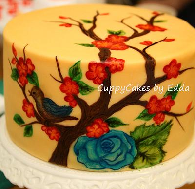 handpainted cake  - Cake by edda