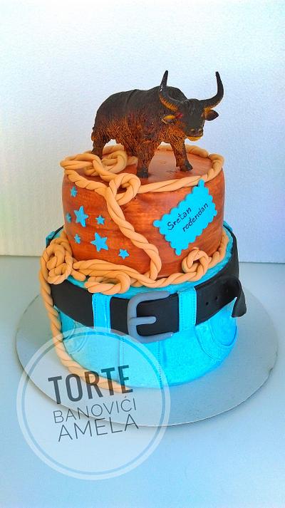 cowboy bull cake - Cake by Torte Amela