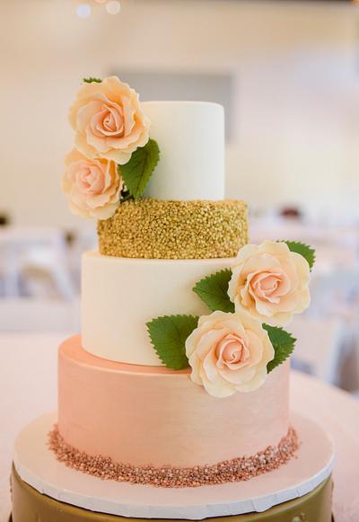 Rose Gold Wedding Cake - Cake by Brandy-The Icing & The Cake