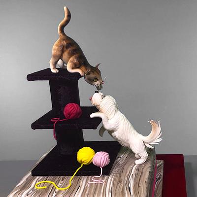 Cat and Dog Cake - Cake by Serdar Yener | Yeners Way - Cake Art Tutorials