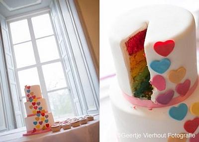 rainbow wedding cake - Cake by Loutjes Taarten