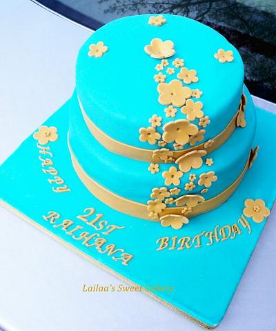 21st Flower Birthday cake! - Cake by Lailaa