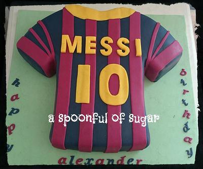 Barcalona football shirt - Cake by Any Excuse for Cake