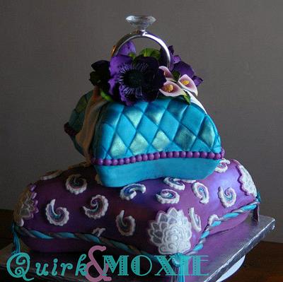 Pillow Engagement Cake - Cake by QuirkAndMoxie