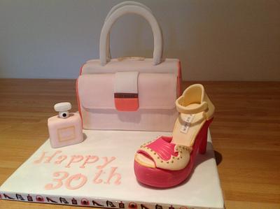 Fashionista - bag and shoes - Cake by Evelynscakeboutique