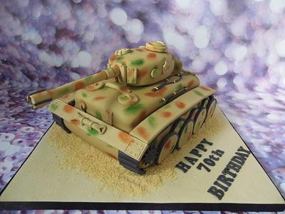 Tiger Tank Cake. - Cake by Karen's Cakes And Bakes.