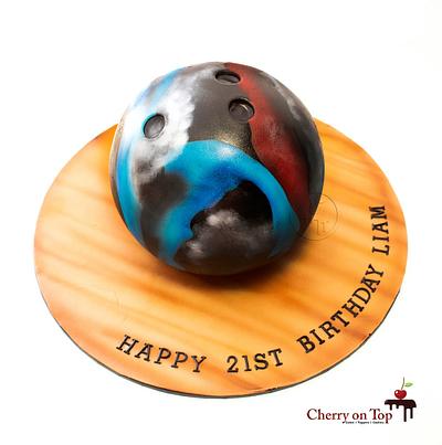 Bowling Ball - Cake by Cherry on Top Cakes