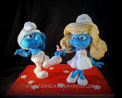 Clumsy and Smurfette 3D cakes - Cake by Dorothy Klerck