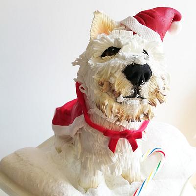 Westie at christmas - Cake by Gimena