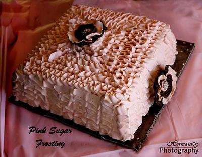 RUFFLE CAKE - Cake by pink sugar frosting