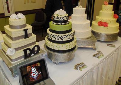 Wedding show tiered cakes - Cake by Nancys Fancys Cakes & Catering (Nancy Goolsby)