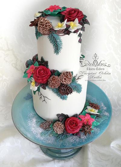 Royal Icing Winter Cake - Cake by Aniko Vargane Orban