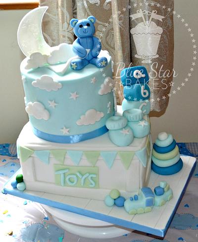 Baby Shower Baby Boy Cake - Cake by Shelley BlueStarBakes