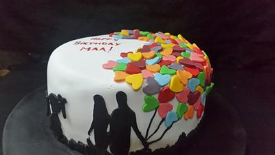 Family black silhouette birthday cake - Cake by Kamal Charan