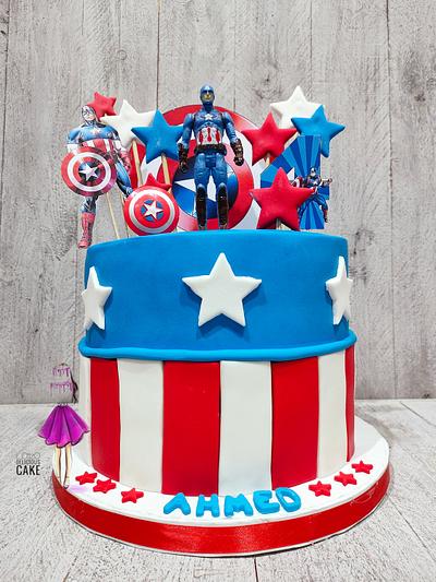 Captain America cake by lolodeliciouscake 💙❤️ - Cake by Lolodeliciouscake