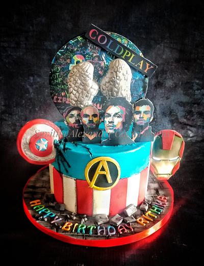 Avengers and coldplay themed cake - Cake by Savitha Alexander