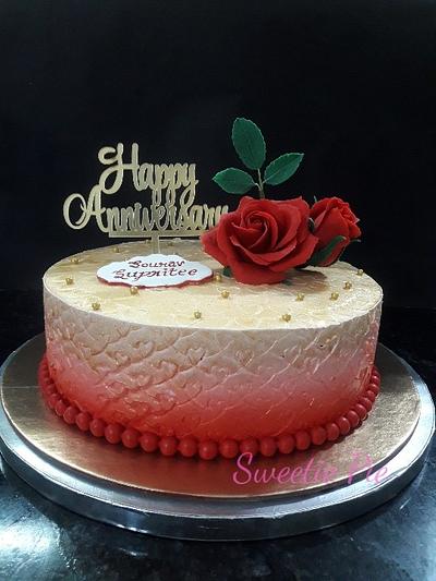 WHIPPED  CREAM  ANNIVERSARY  CAKE - Cake by Rupali Pal 