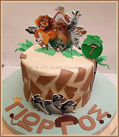 Madagascar double birthday cake - Cake by Konstantina - K & D's Sweet Creations