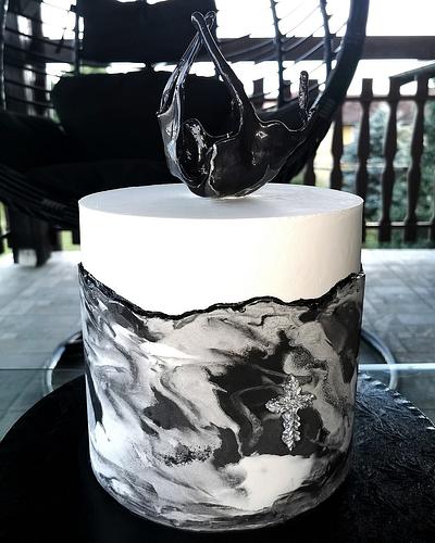 Black&white marble elegance - Cake by Tirki