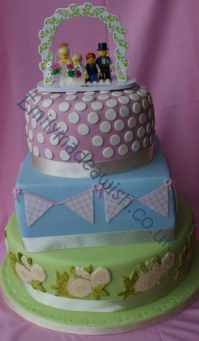 Wedding Cake with Lego topper - Cake by Emilyrose