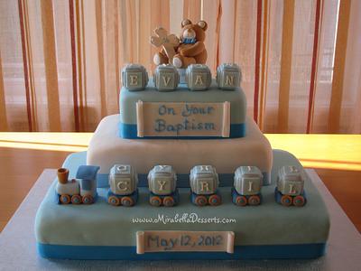 Baby boy baptism cake - Cake by Mira - Mirabella Desserts