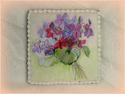 Hand Painted "Violets" - Cake by Sweet pear	