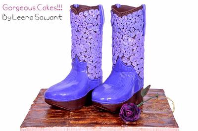 Little Princesses Boots- Inspired by “Want My New Shoes” PDCA CAKER BUDDIES COLLABORATION  - Cake by GorgeousCakesBLR