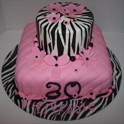 Quilted Zebra Birthday Day - Cake by Cherissweets