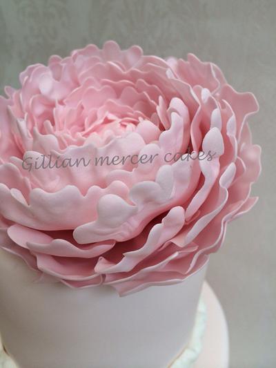 Pink fluffy peony - Cake by Gillian mercer cakes 