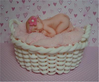 Baby in a Basket Topper - Cake by Toni (White Crafty Cakes)