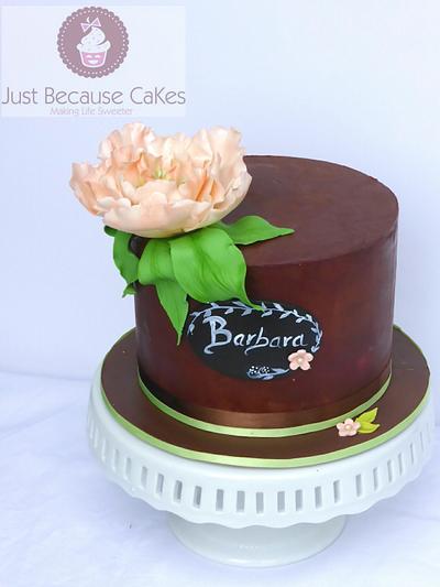 Ganache and Peony  - Cake by Just Because CaKes