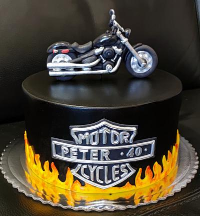 cake with motorcycle - Cake by OSLAVKA