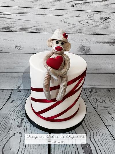 sock monkey - giving you my heart - Cake by Designer-Cakes & Sugarart by Nathalie