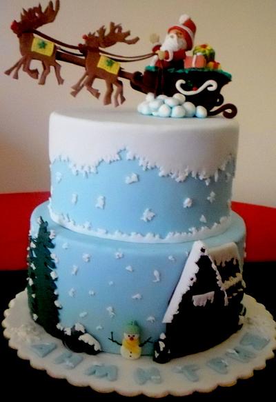 Santa Claus in snowy countryside - Cake by SweetFantasy by Anastasia
