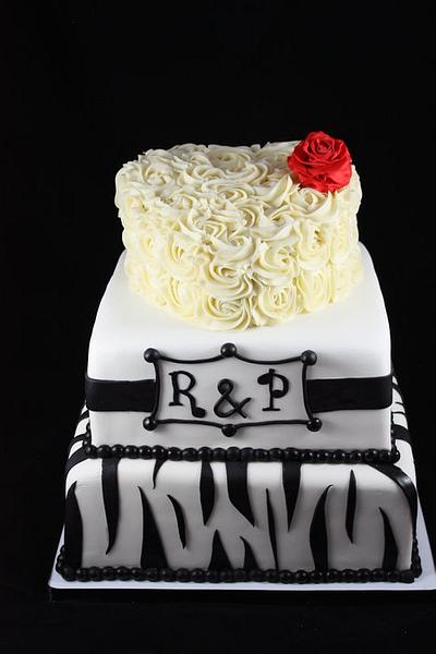 Zebras and Roses - Cake by sweetonyou