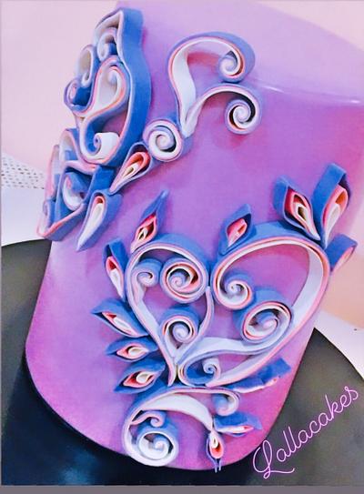 Quilled heart💜 - Cake by Lallacakes