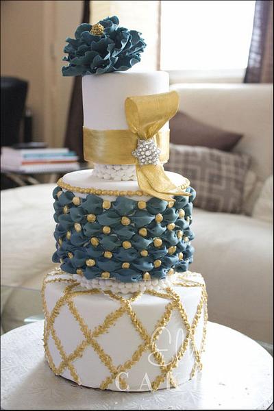 Gold & Turquoise - Cake by LadyTangerine