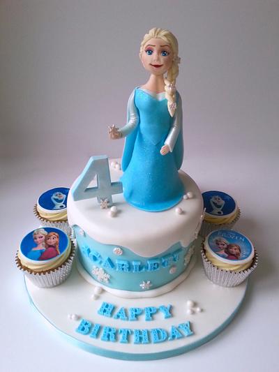 Frozen Elsa Cake and cupcakes - Cake by Lizzie Bizzie Cakes