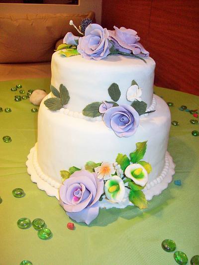 Flowers Wedding Cake - Cake by LiliaCakes