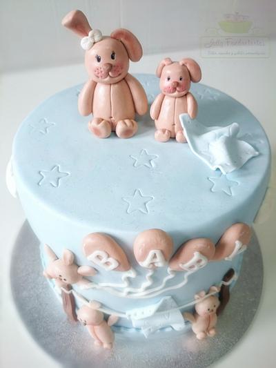 Rabbit Babyshower  - Cake by Jully Fondantartas