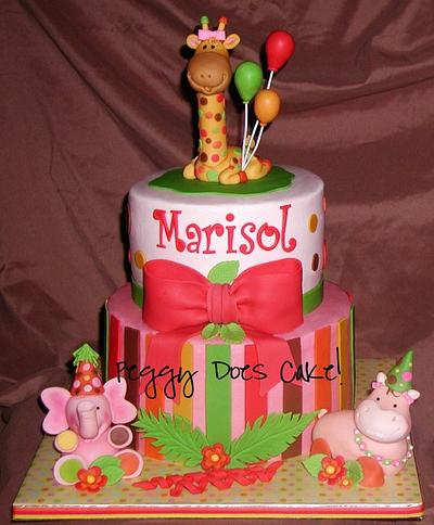 Sweet Safari In Pink Cake - Cake by Peggy Does Cake