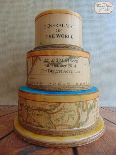 Vintage map wedding cake - Cake by For the love of cake (Laylah Moore)