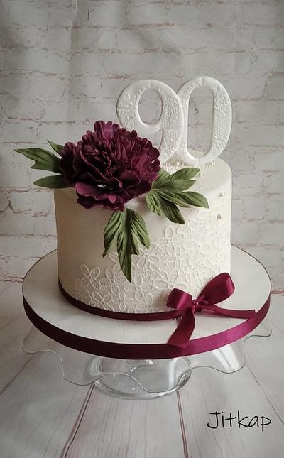 Birthday peony cake - Cake by Jitkap