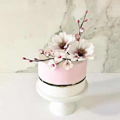 Colour Blocking with Spring Sugar Flowers - Cake by Tammy Iacomella