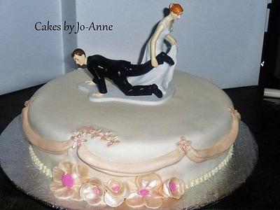 Single Round Tier - "we'll be married even if i have to drag you" - Cake by Cakes by Jo-Anne