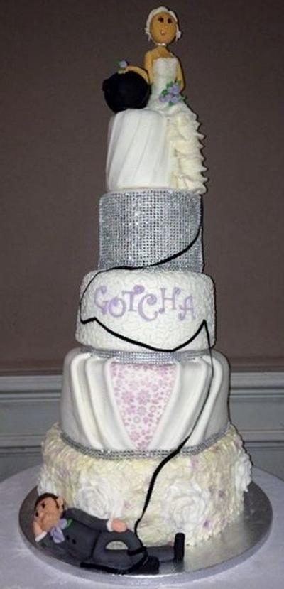 5 tier 'gotcha' wedding cake - Cake by Joness Cakes